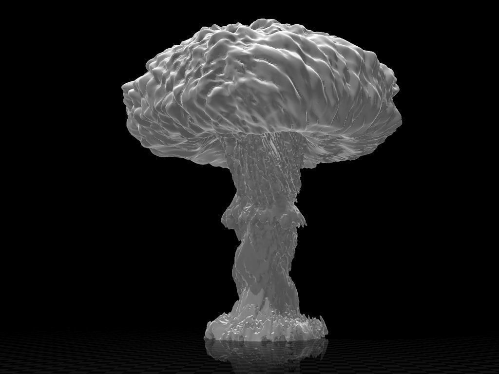 Atomic bomb mushroom cloud 3D print model_1