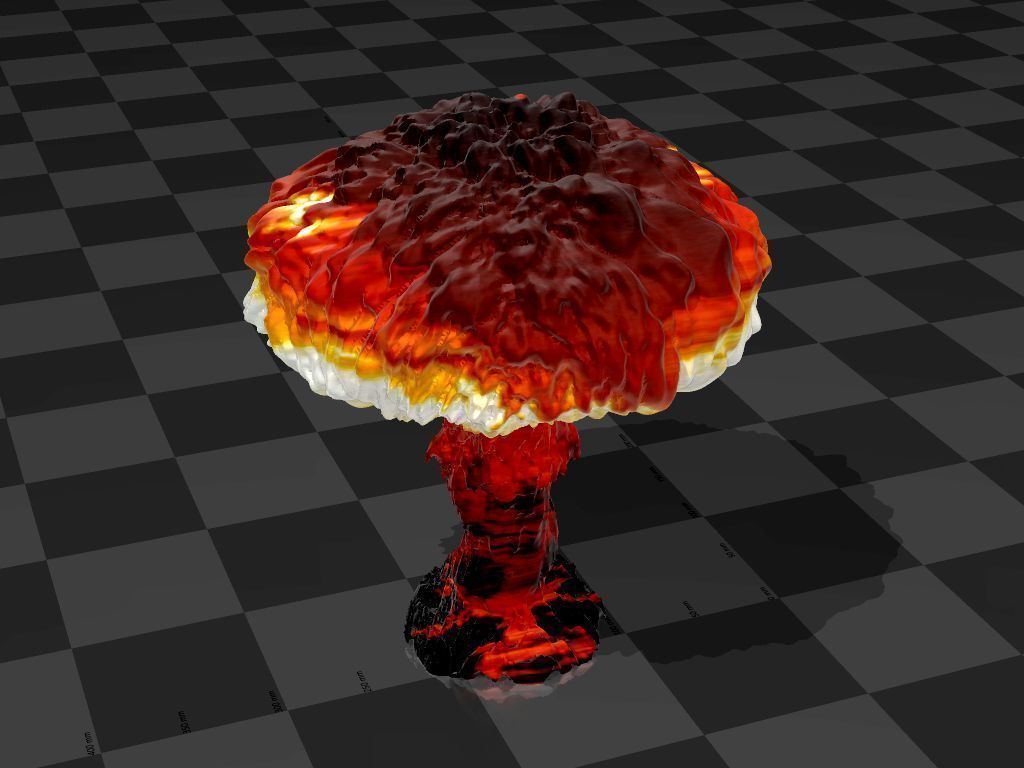 Atomic bomb mushroom cloud 3D print model_4