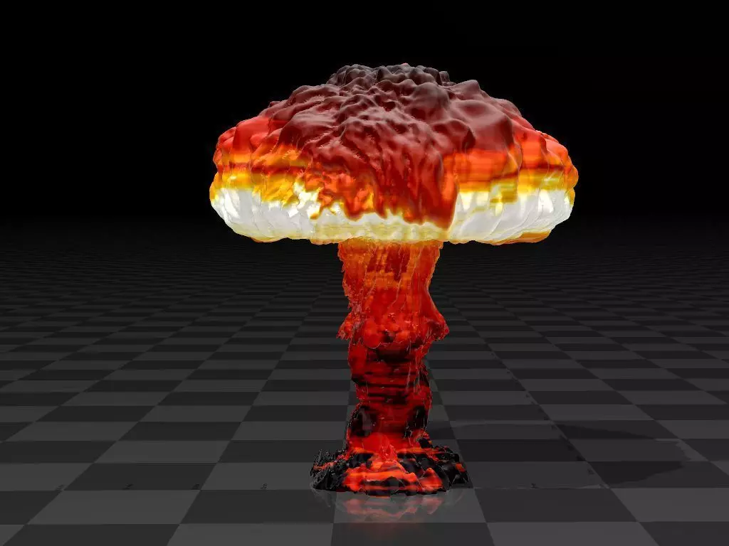 Atomic bomb mushroom cloud 3D print model_0