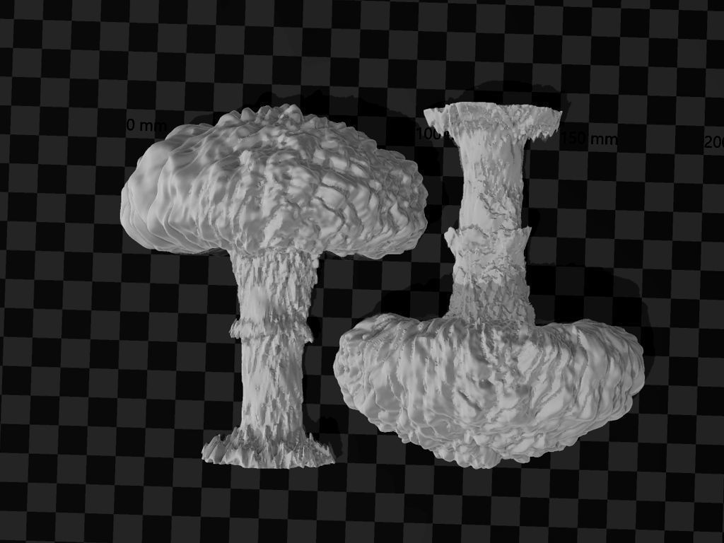 Atomic bomb mushroom cloud 3D print model_2