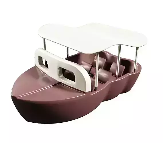 Astonishing Cartoon Tourist Boat Low-poly 3D model