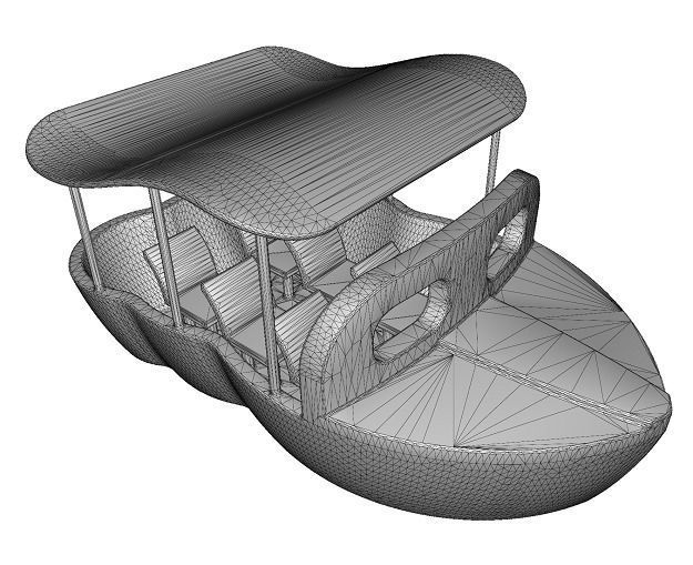 Astonishing Cartoon Tourist Boat Low-poly 3D model_3