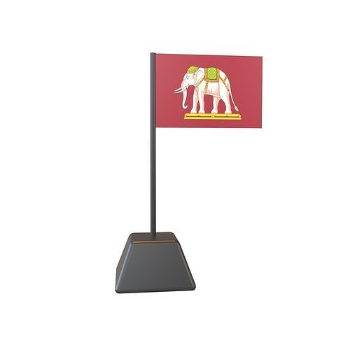 State Flag of Thailand 1916 v1 001 Low-poly 3D model