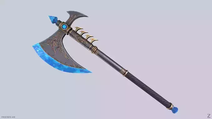 Frostbite axe Low-poly 3D model