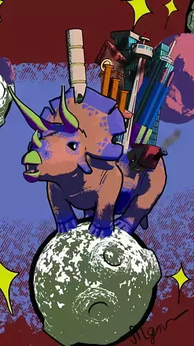 Animated Space Dinosaur 