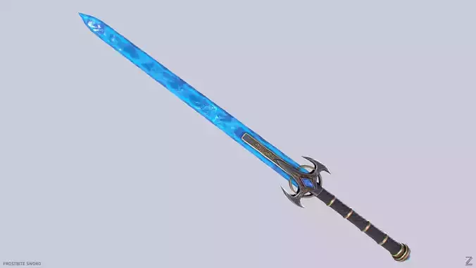 Frostbite sword Low-poly 3D model