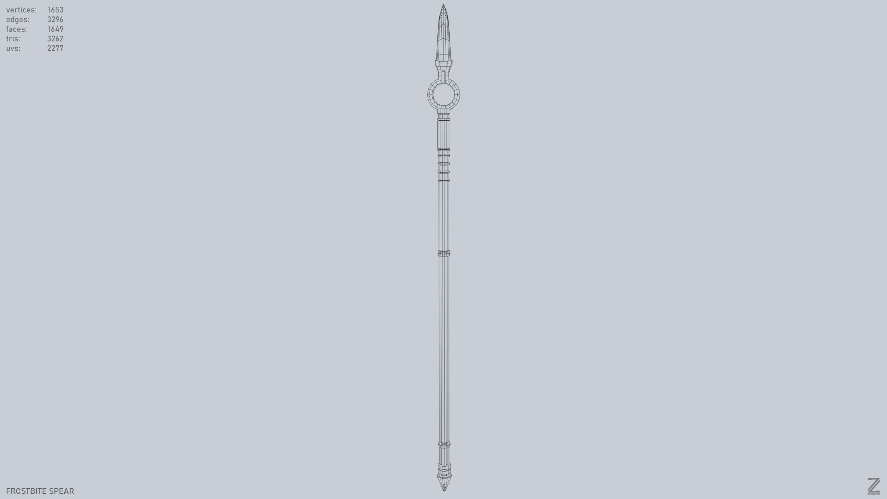 Frostbite spear Low-poly 3D model_10