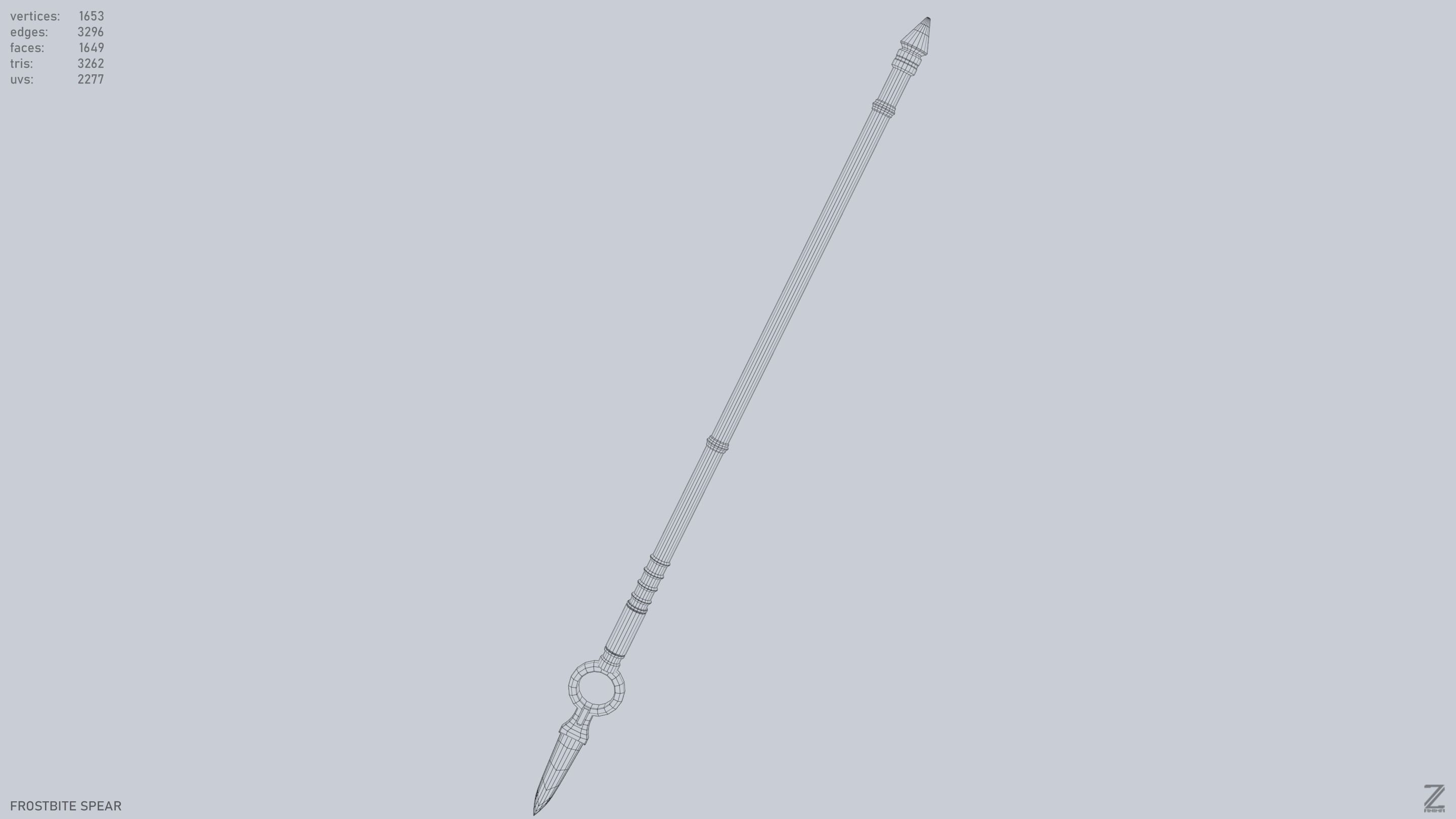 Frostbite spear Low-poly 3D model_13