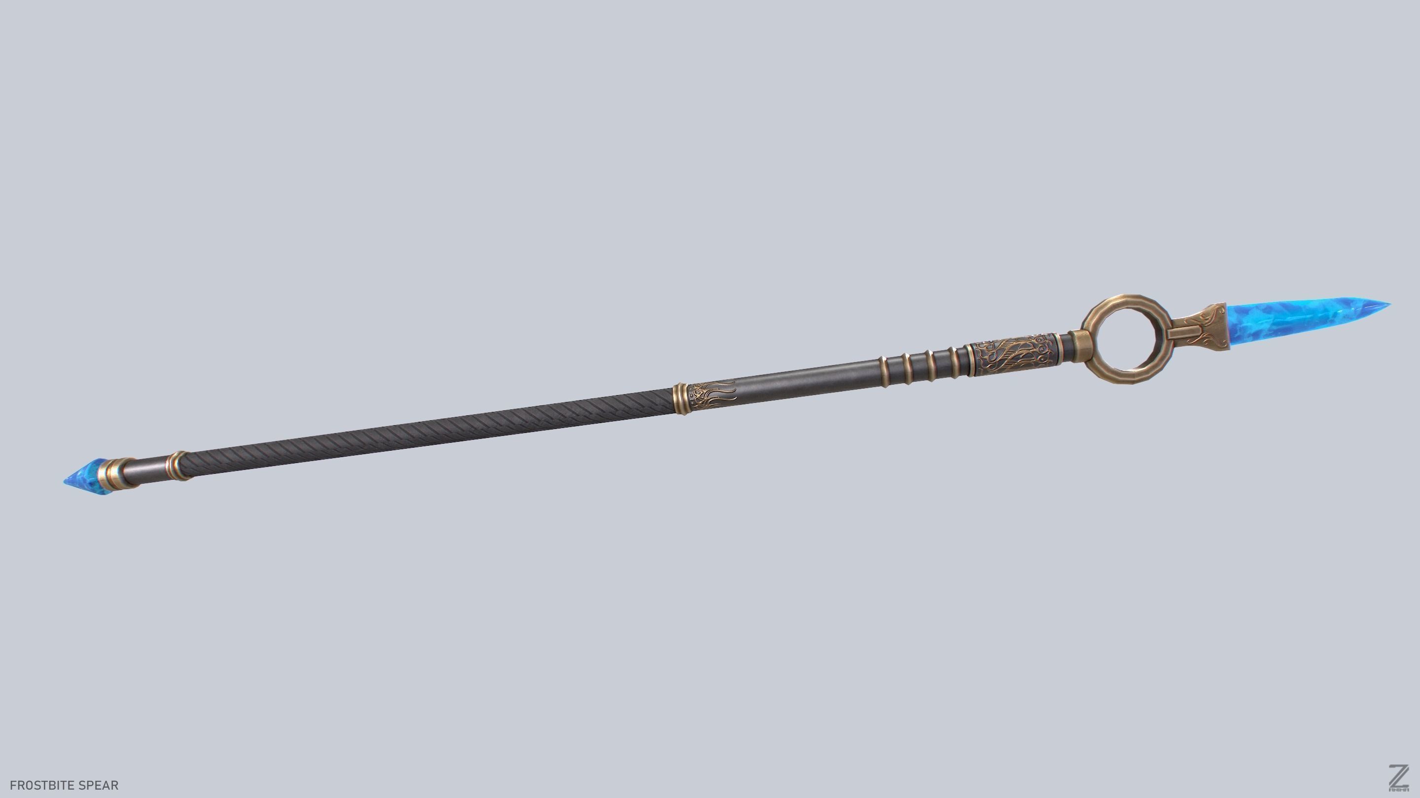 Frostbite spear Low-poly 3D model_4