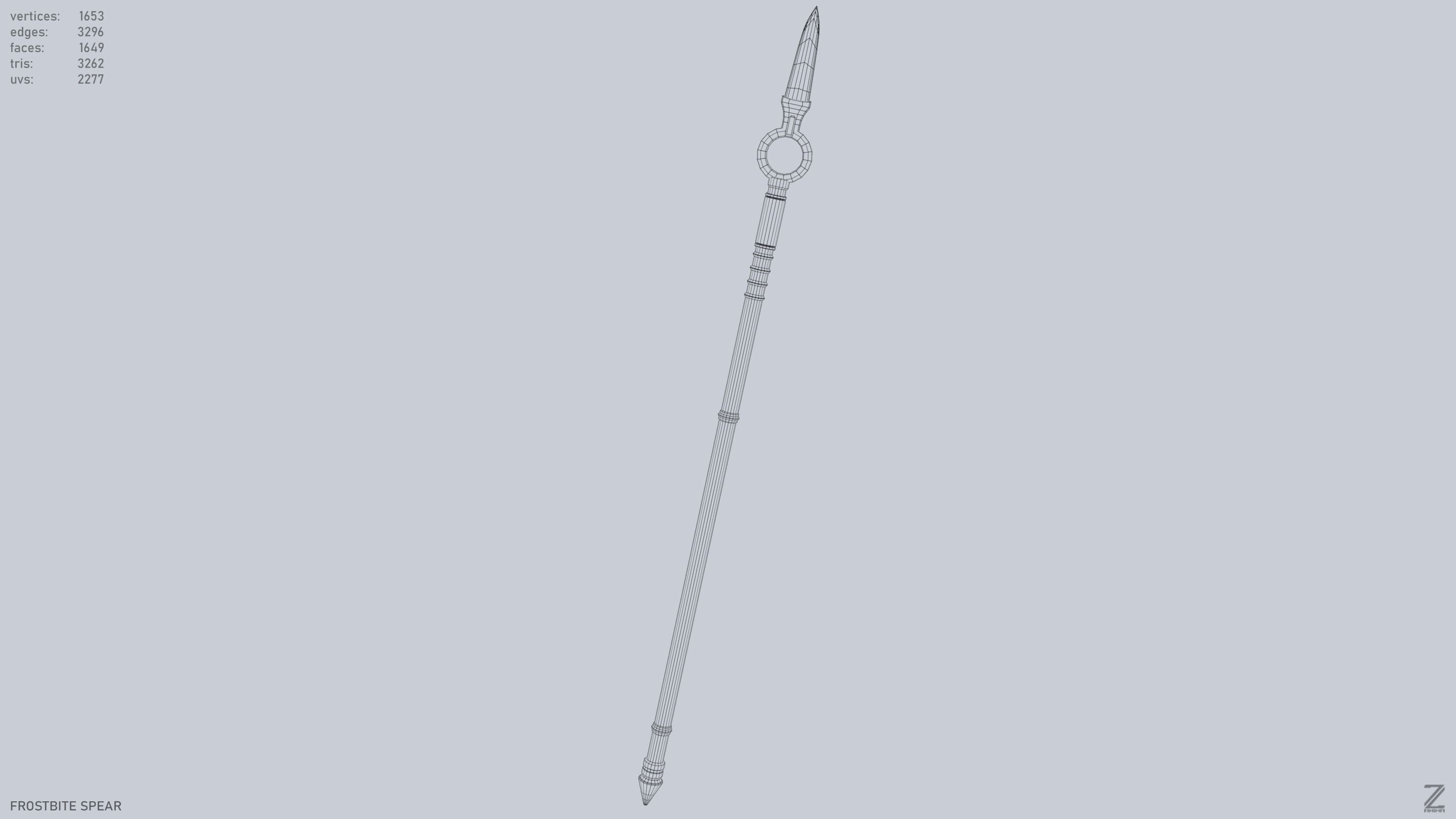 Frostbite spear Low-poly 3D model_11