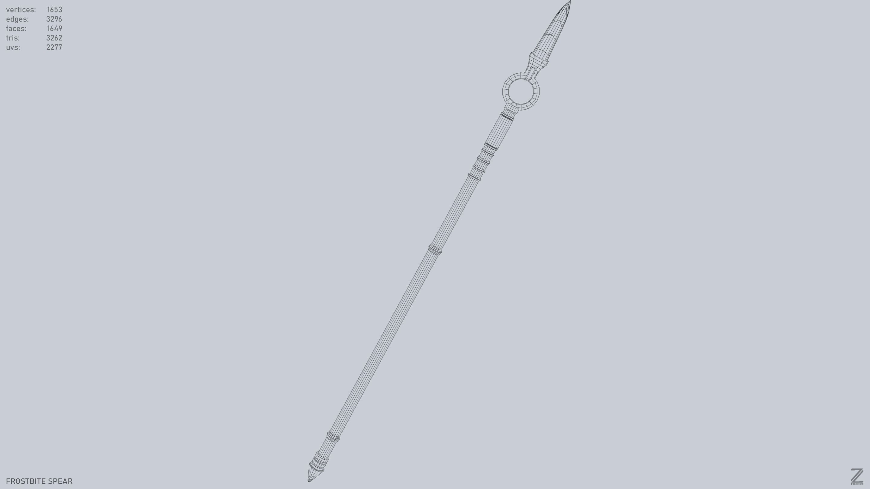 Frostbite spear Low-poly 3D model_15