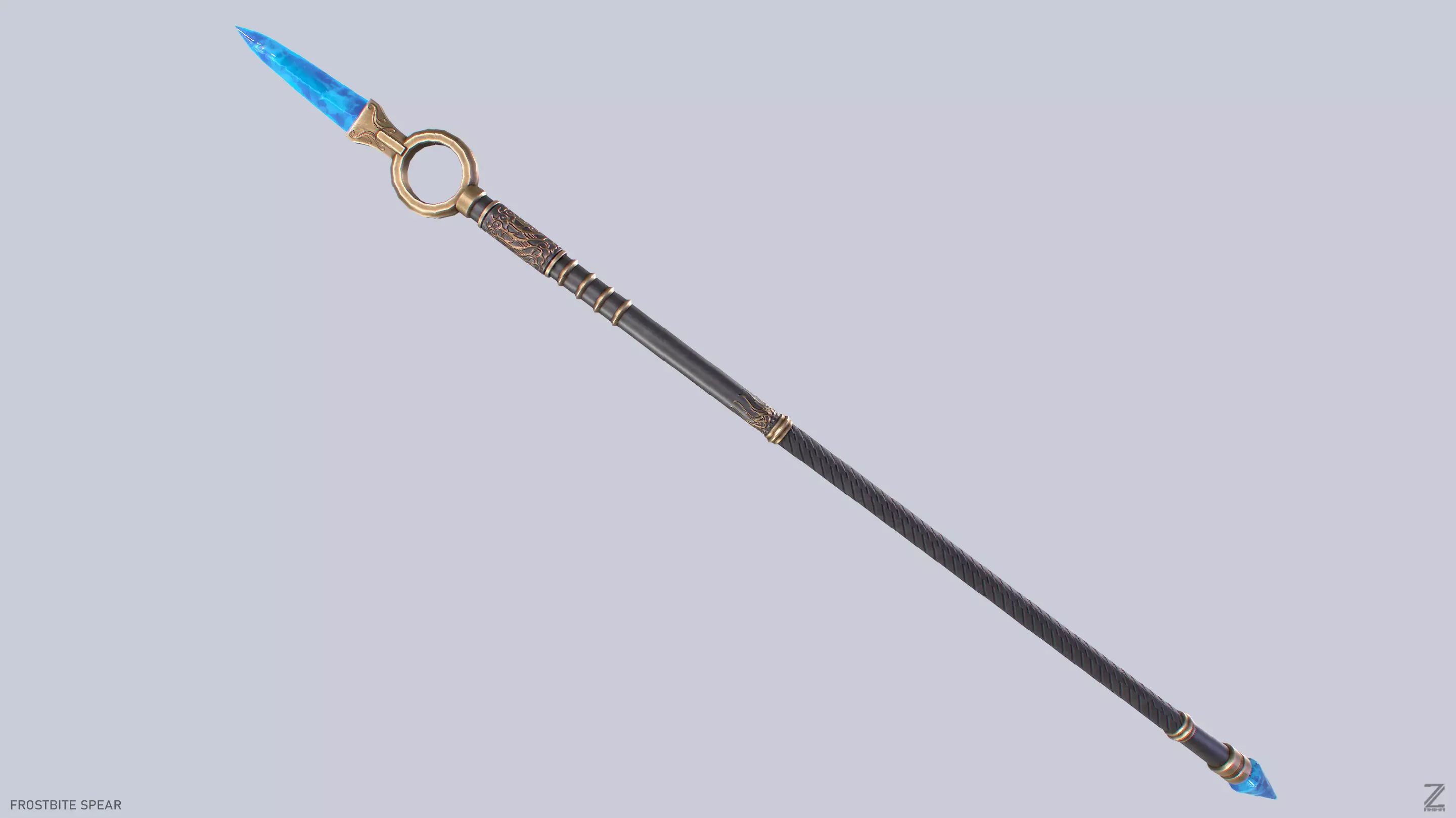 Frostbite spear Low-poly 3D model_0
