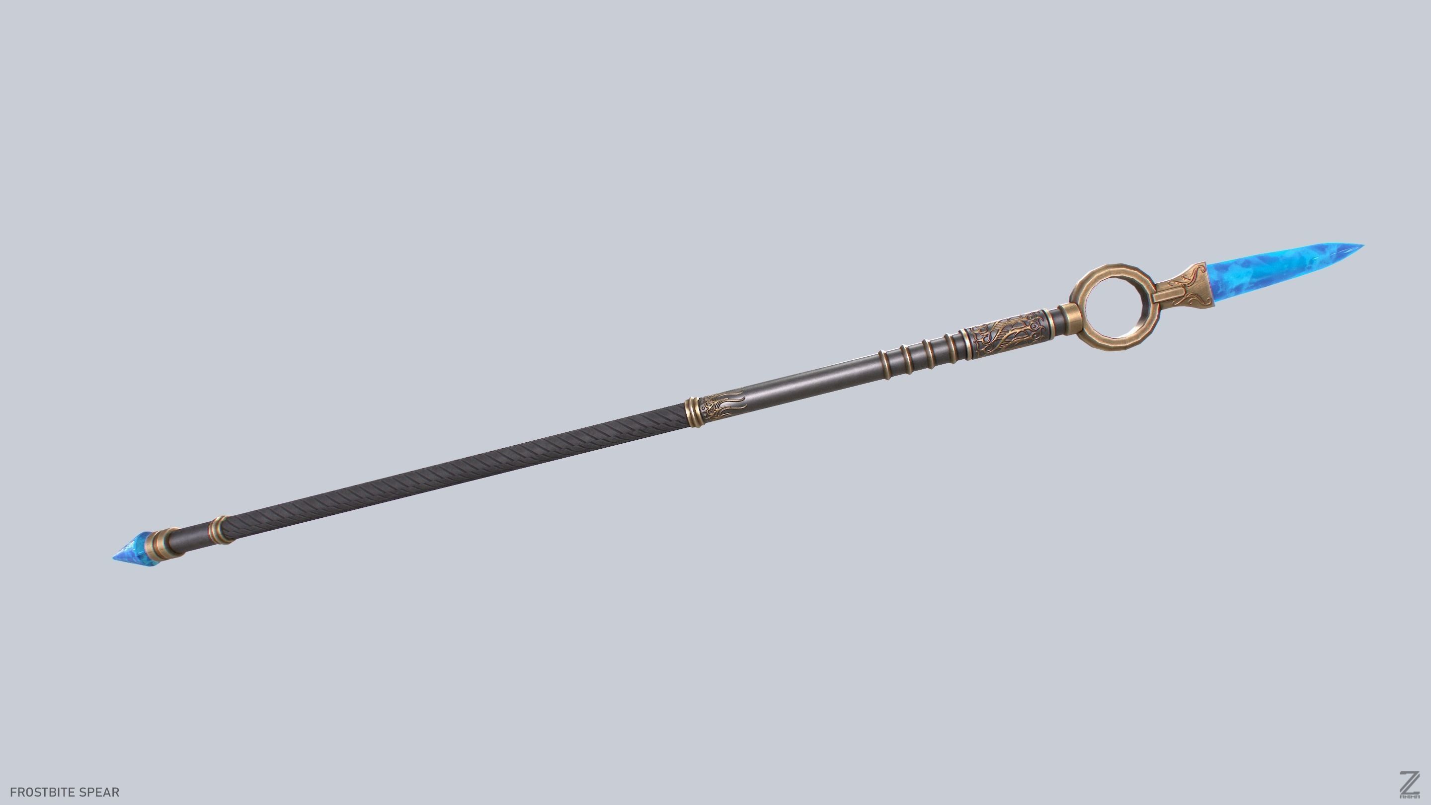 Frostbite spear Low-poly 3D model_8