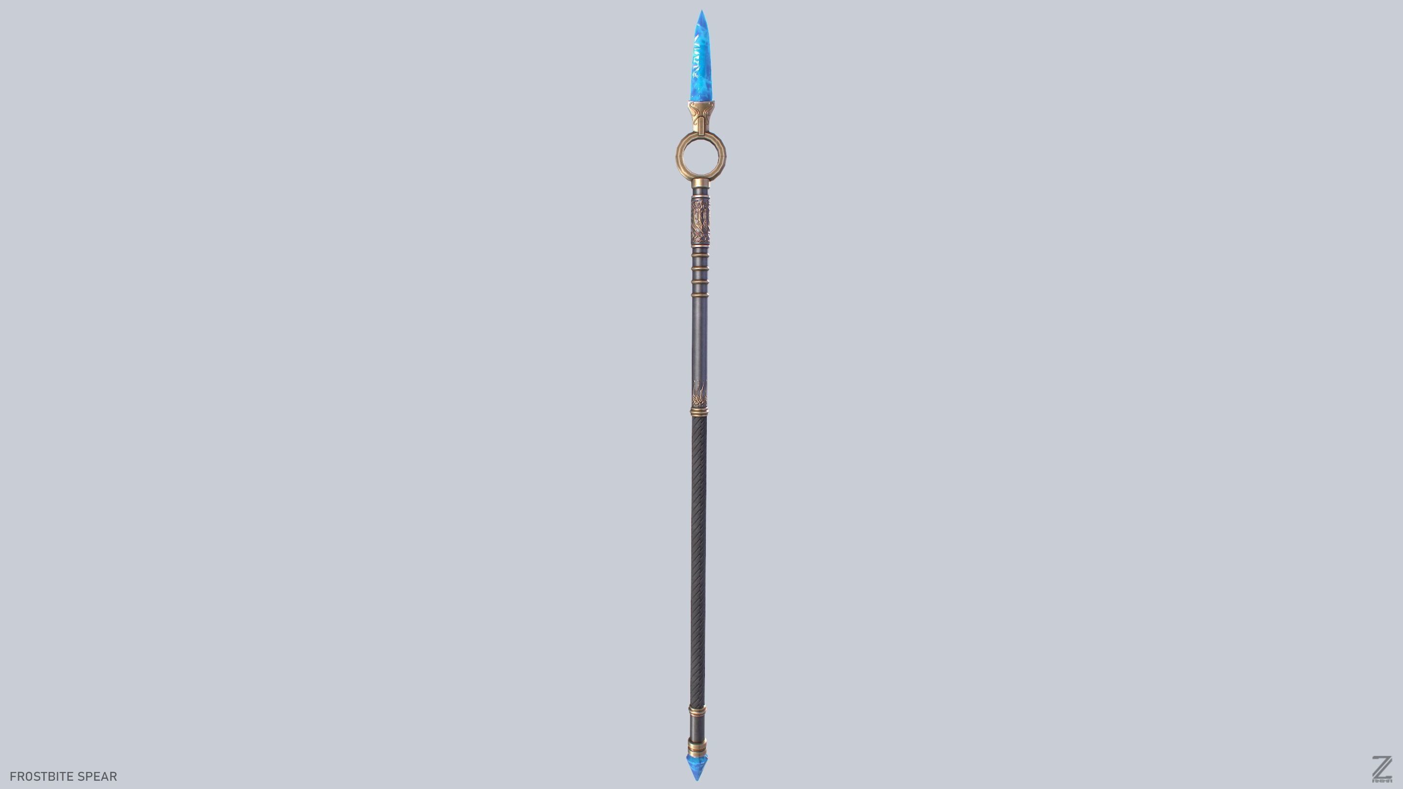 Frostbite spear Low-poly 3D model_2