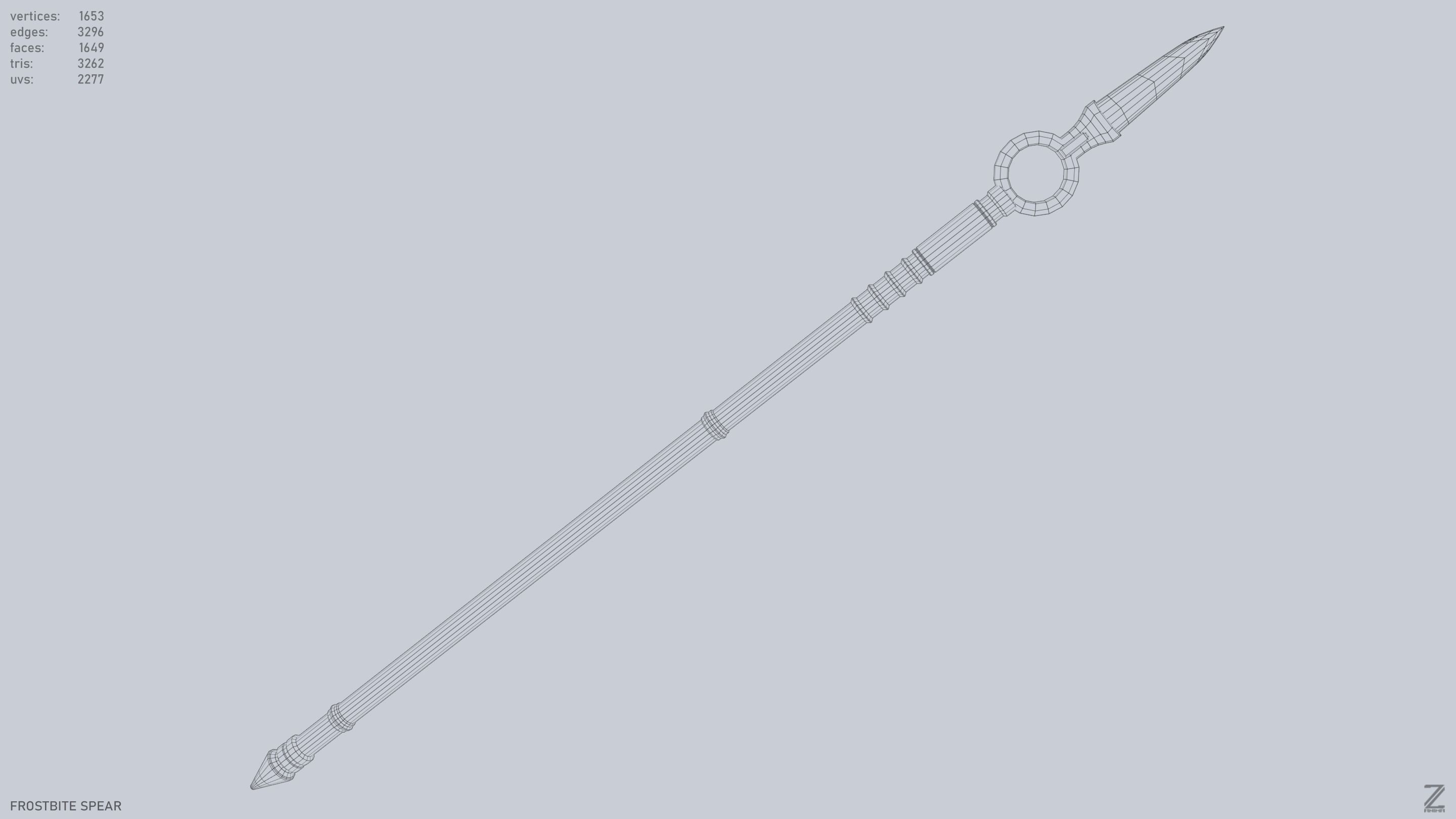 Frostbite spear Low-poly 3D model_14