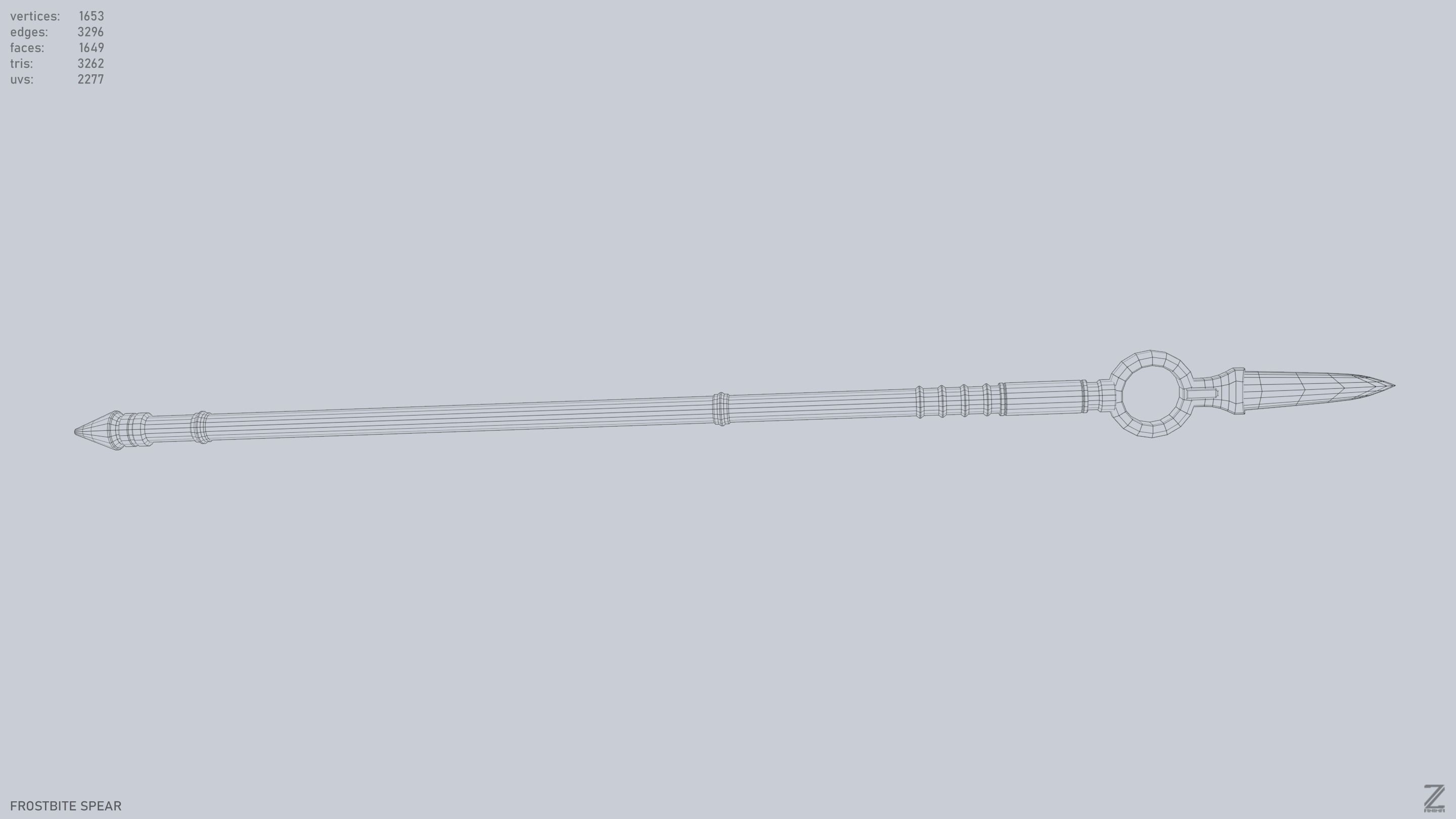 Frostbite spear Low-poly 3D model_12