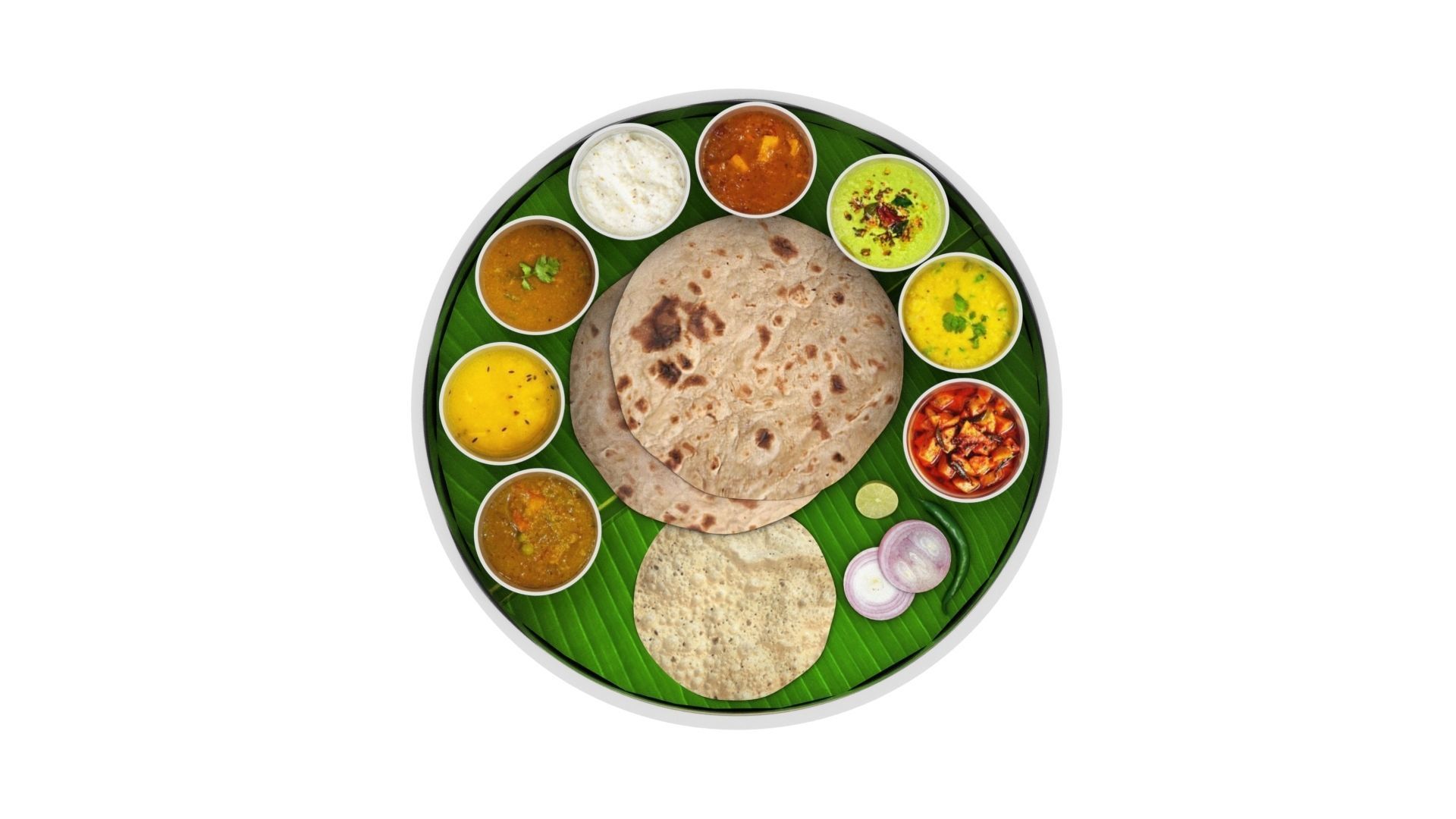 Chapati food 3d model 3D model_3