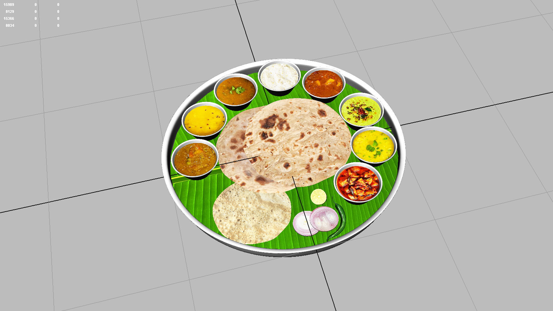 Chapati food 3d model 3D model_6