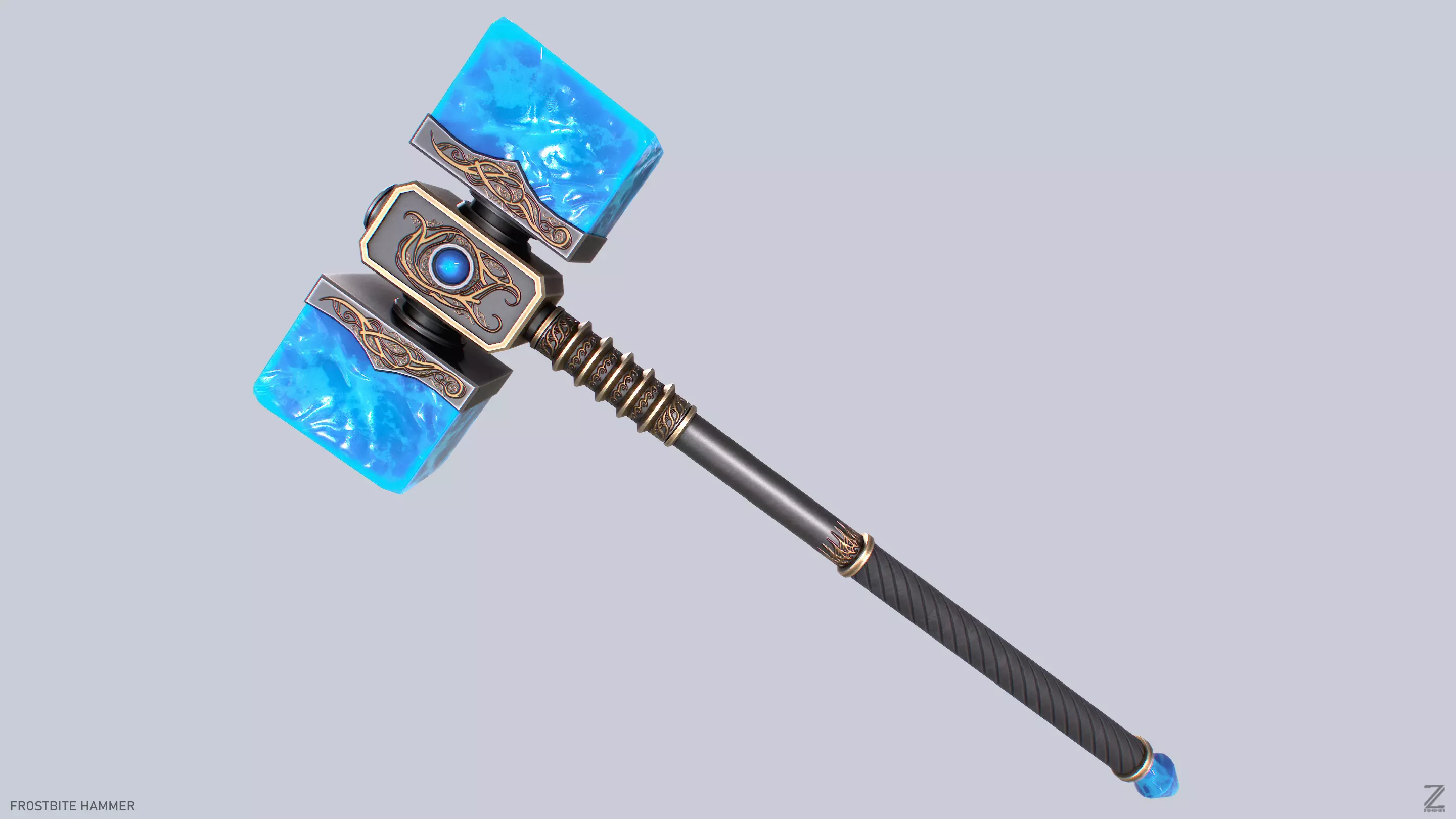Frostbite hammer Low-poly 3D model_0