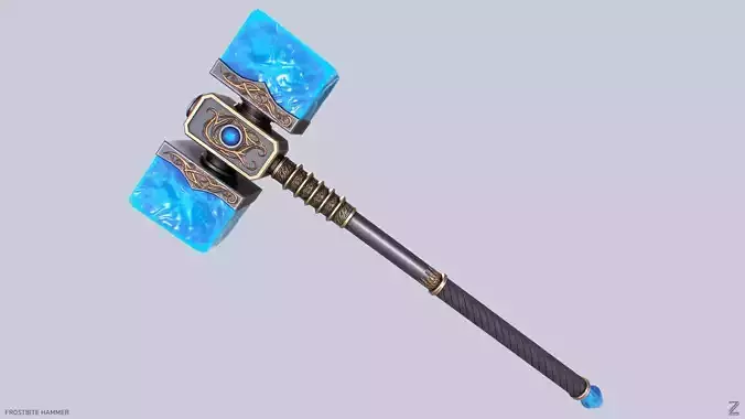 Frostbite hammer Low-poly 3D model