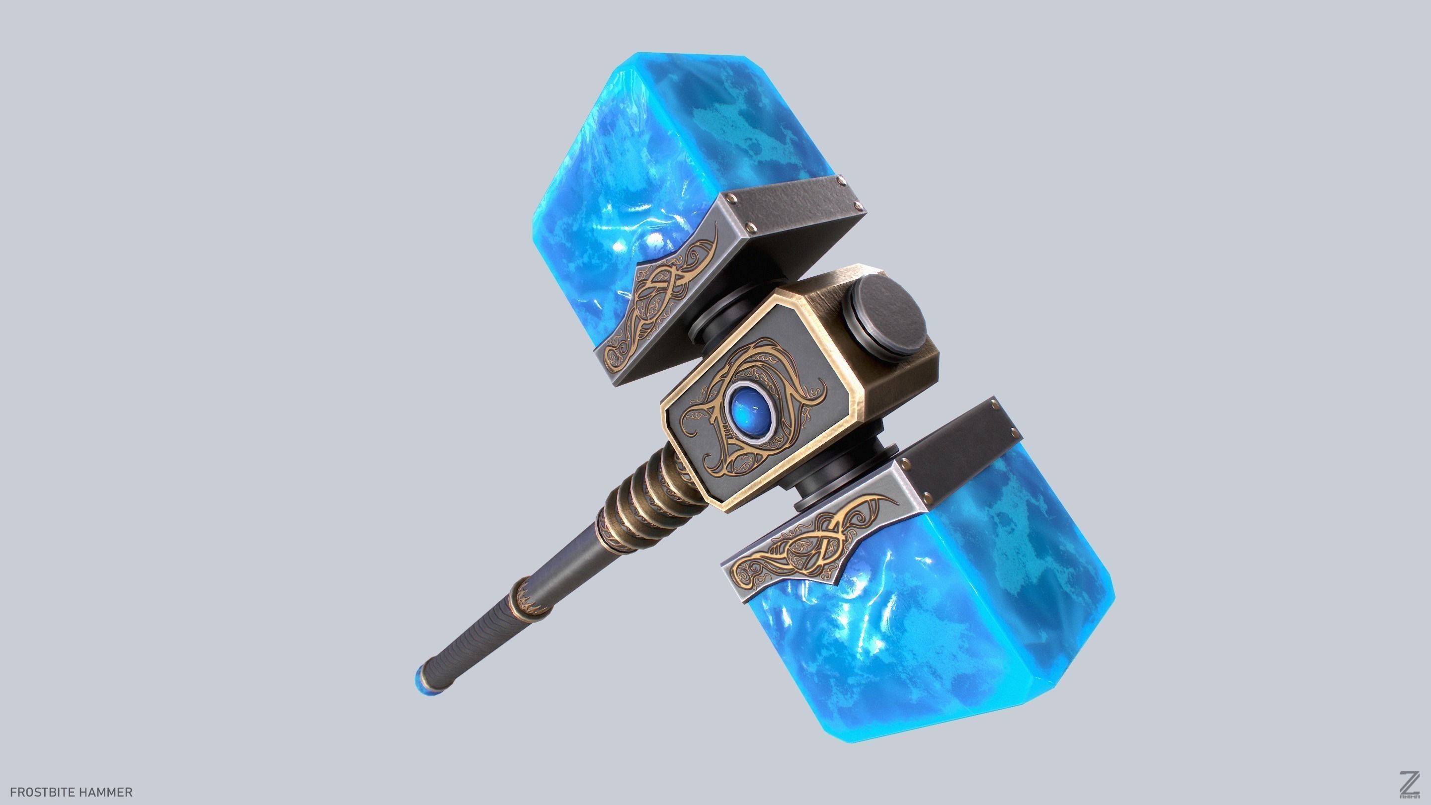 Frostbite hammer Low-poly 3D model_7