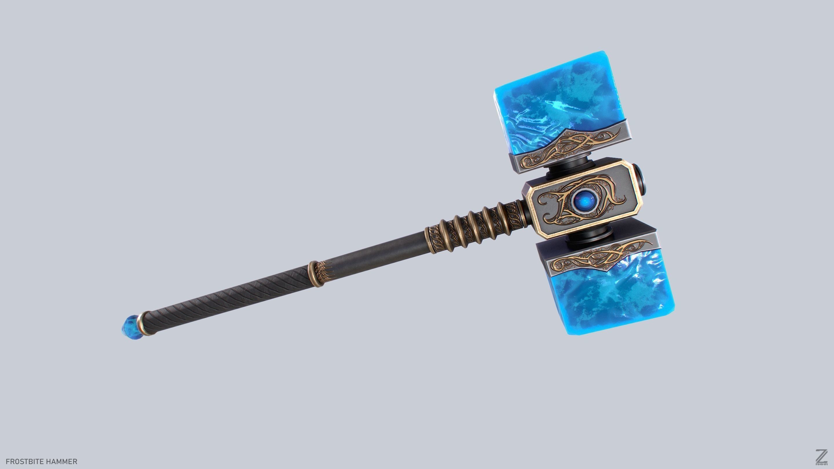 Frostbite hammer Low-poly 3D model_6