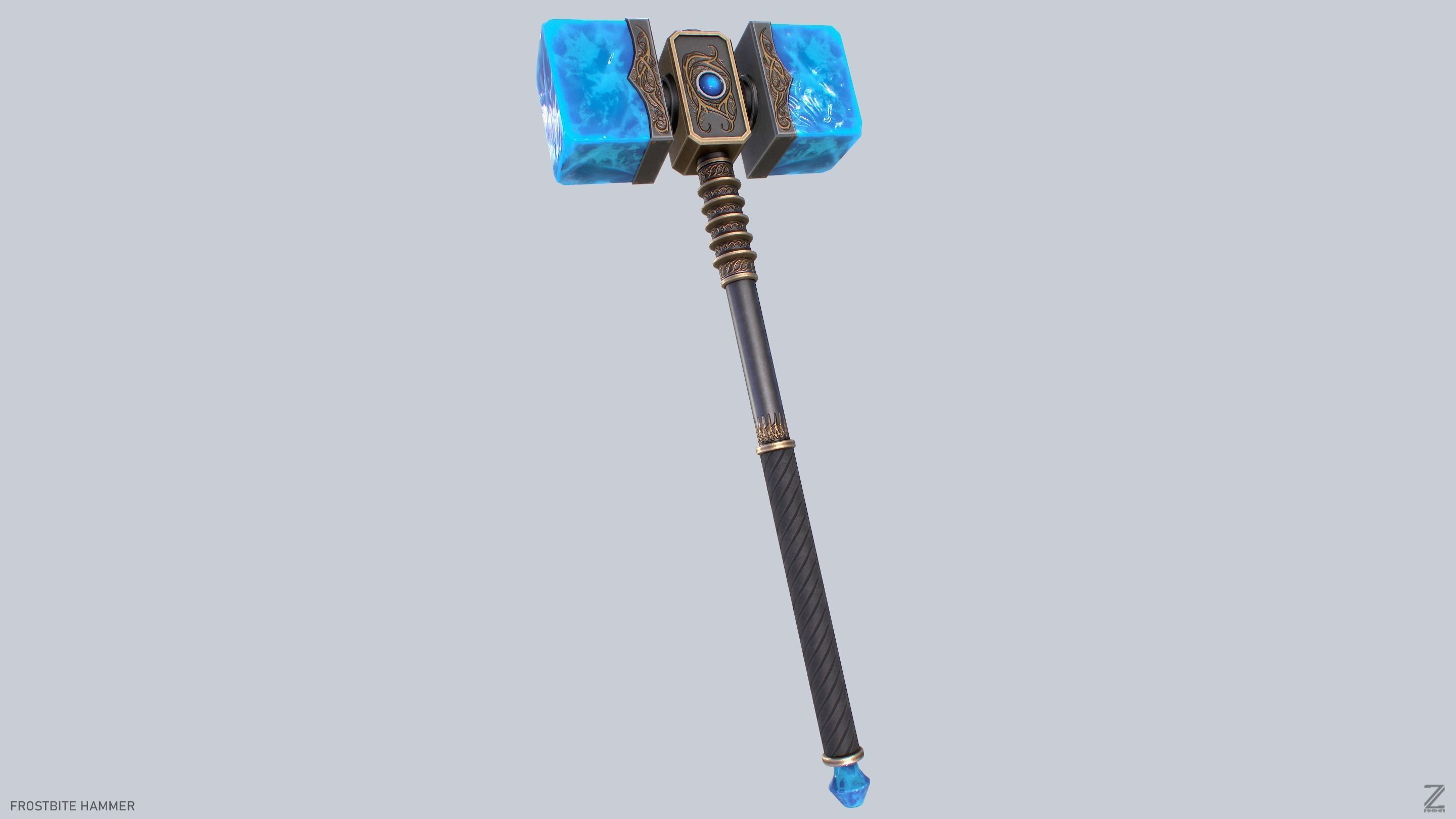Frostbite hammer Low-poly 3D model_8
