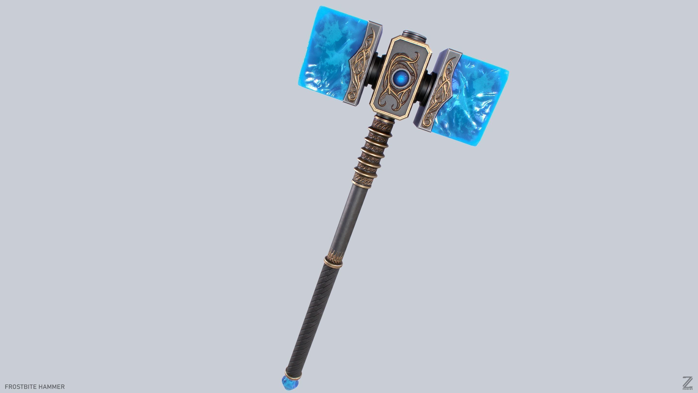 Frostbite hammer Low-poly 3D model_2