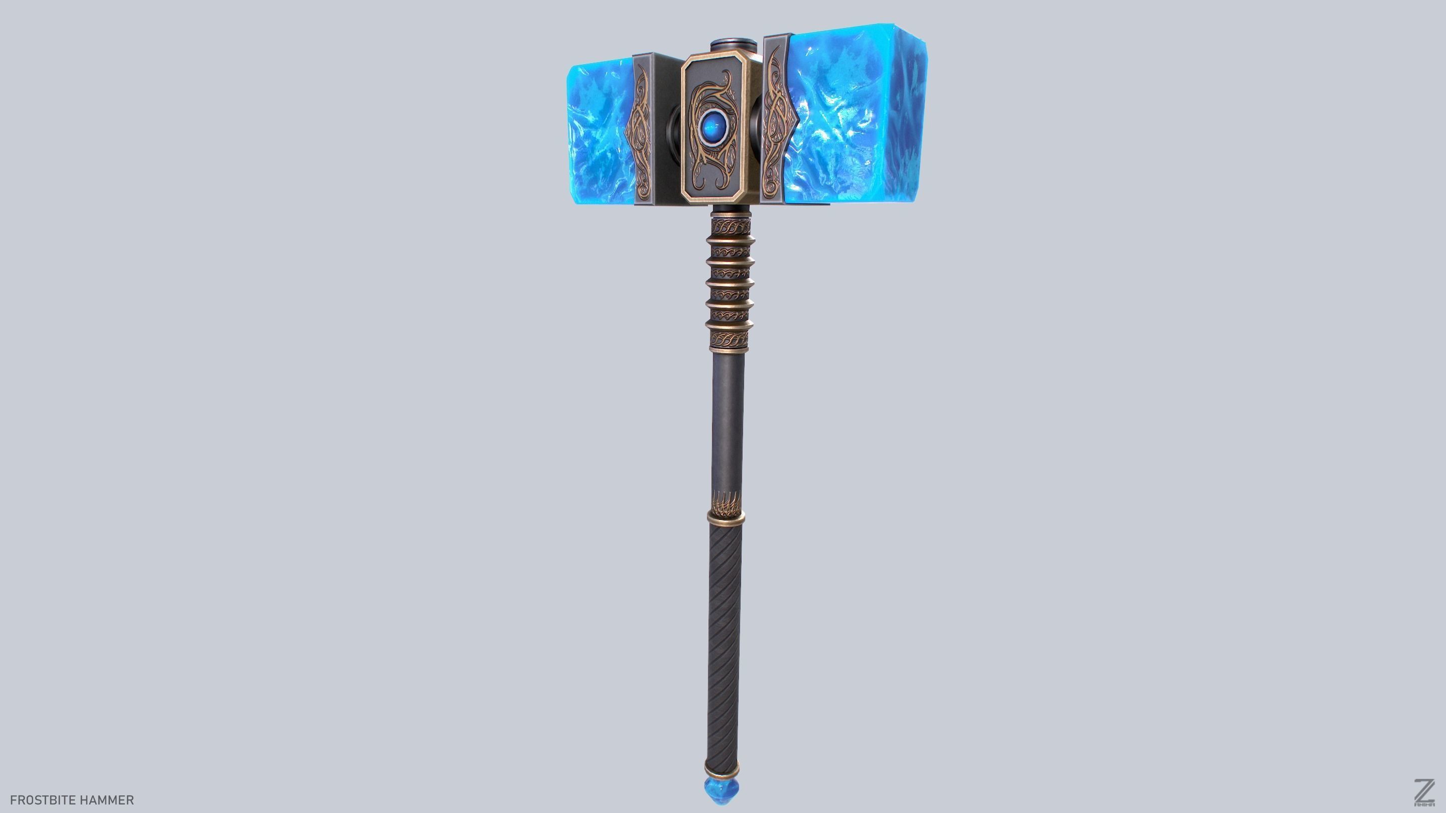 Frostbite hammer Low-poly 3D model_5