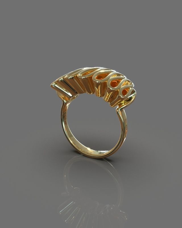 Folded ring 3D print model_1