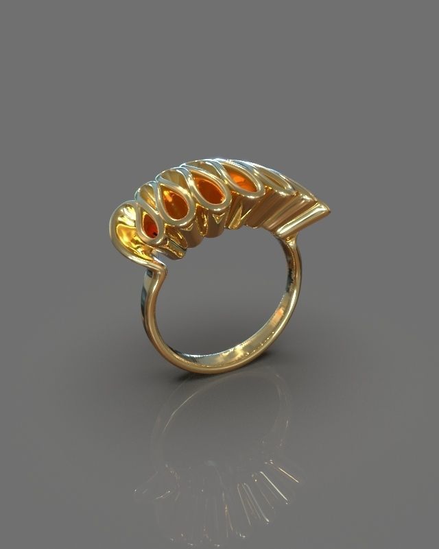 Folded ring 3D print model_6