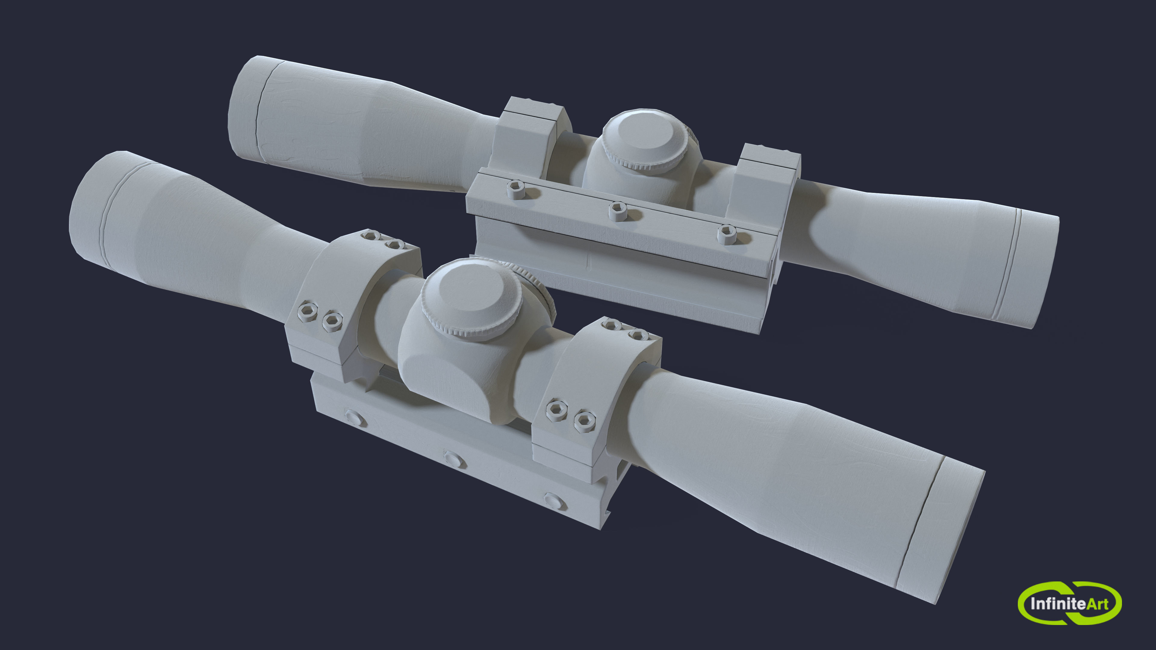 The sight is short FX II SCOUT 2-5X28 DUPLEX Low-poly 3D model_2