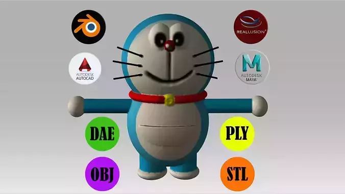 Doraemon character Free 3D print model