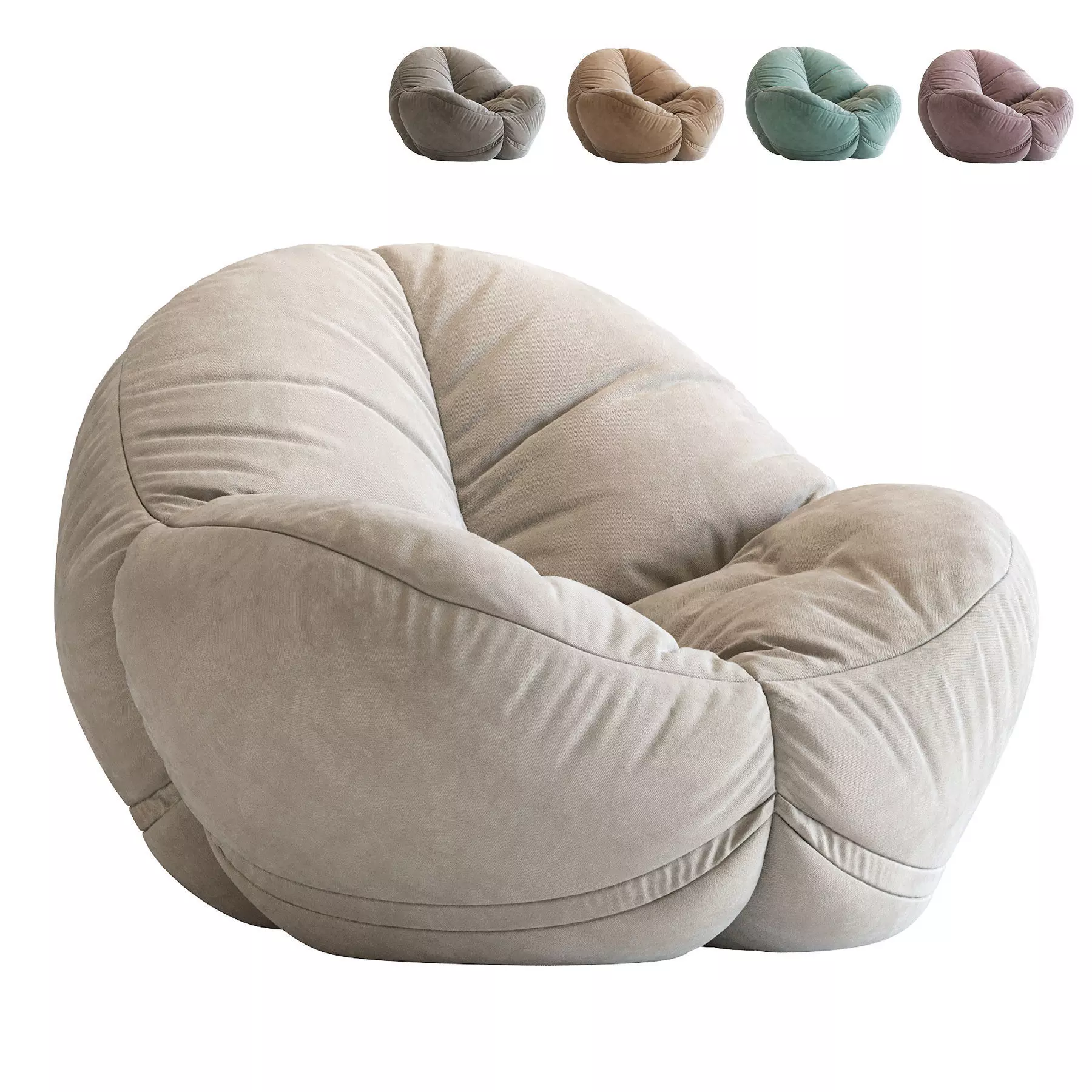 Cloth Bean Bag Chair 3D model