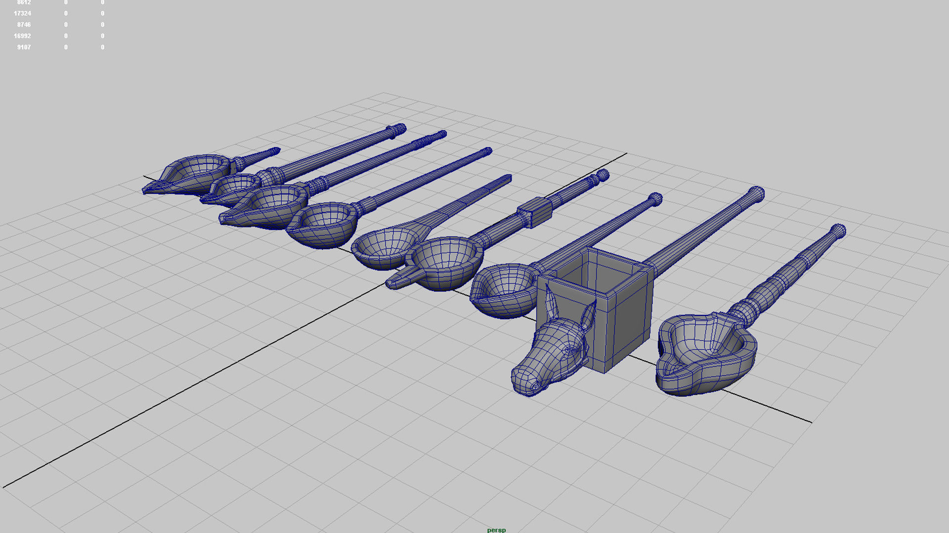 pooja wood spoon 3d model 3D model_10