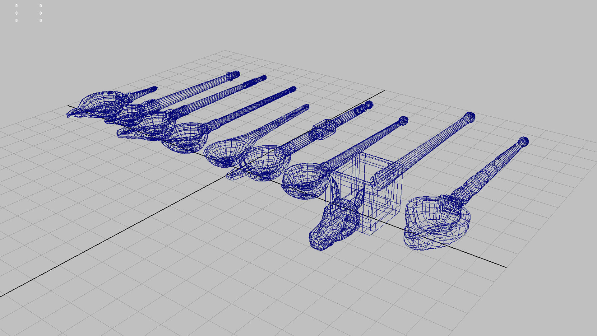 pooja wood spoon 3d model 3D model_9