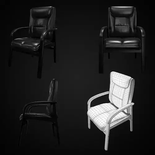 Leather Office chair PBR 3D model