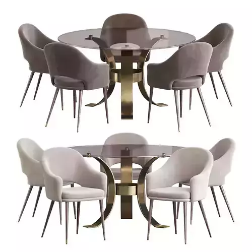 Deephouse  chair and Massimo Glass Top Dining Table