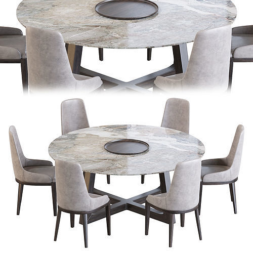 Cleo Chair and Dining table 3D model 3
