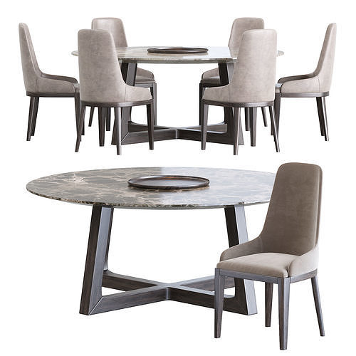 Cleo Chair and Dining table 3D model 2
