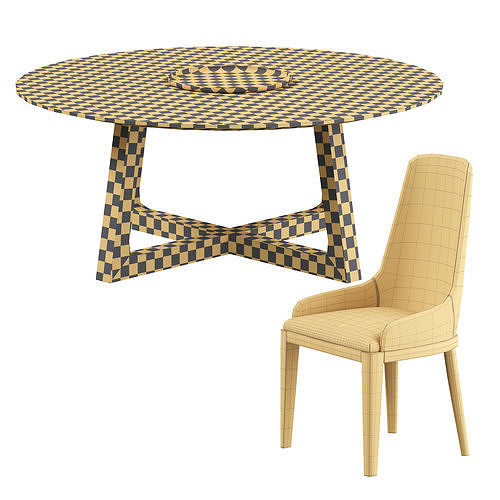 Cleo Chair and Dining table 3D model 5