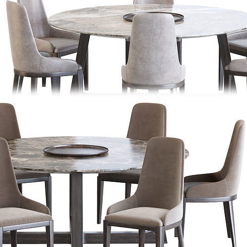 Cleo Chair and Dining table 3D model 4