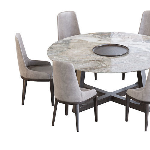 Cleo Chair and Dining table 3D model 6