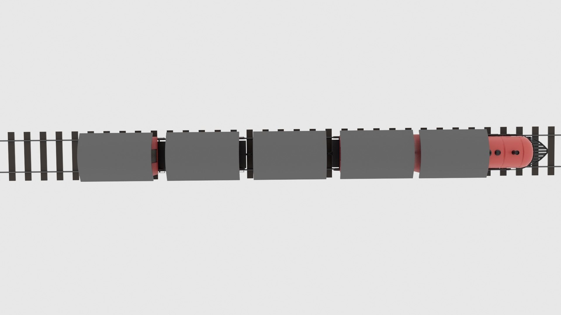 Low Poly Cartoon Train Rigged Low-poly 3D model_5