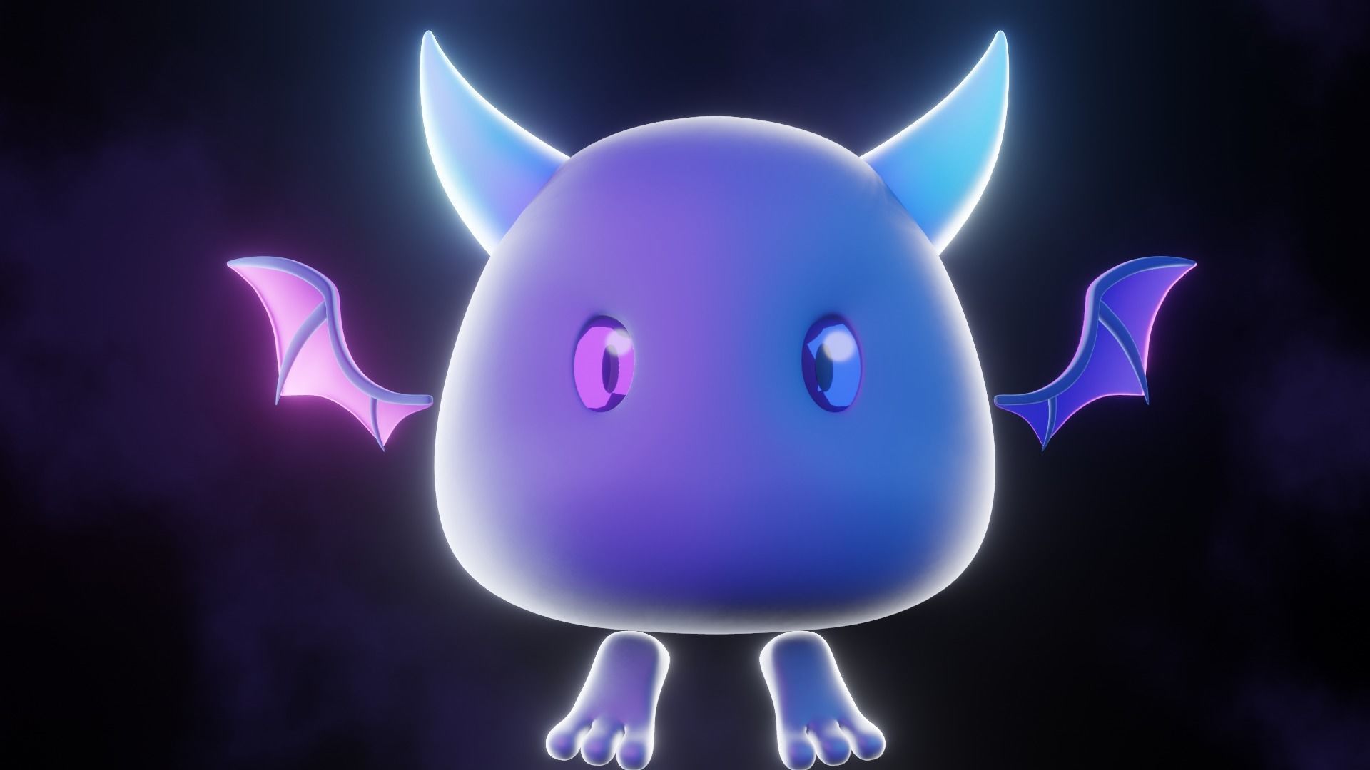 Cartoon Bat - Fully Rigged Low-poly 3D model_10