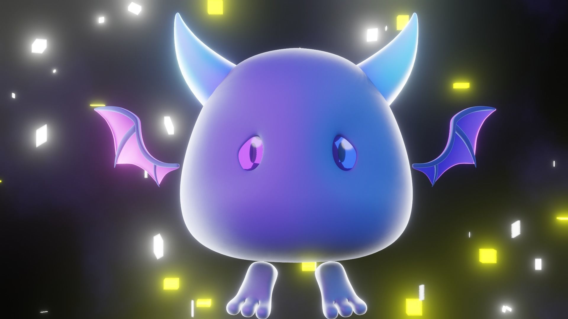 Cartoon Bat - Fully Rigged Low-poly 3D model_3