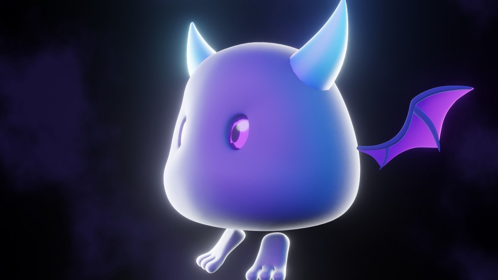 Cartoon Bat - Fully Rigged Low-poly 3D model_15