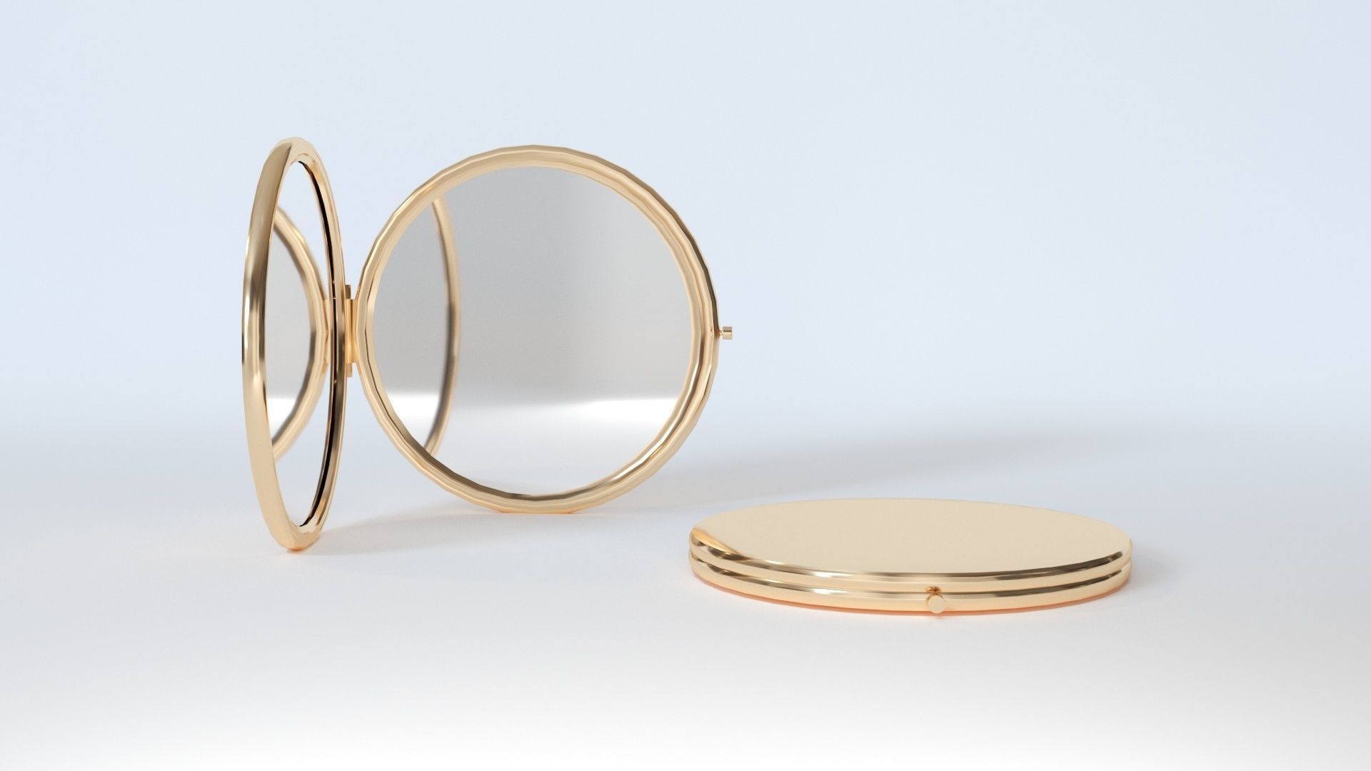 Golden Mirror Pocket Model 3D model_1