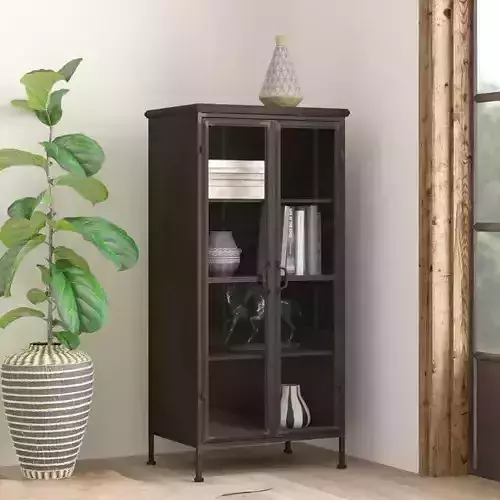 Puristic Metal Display Cabinet