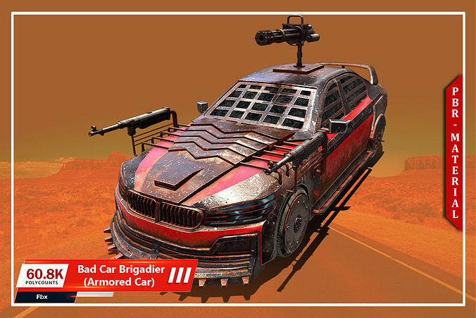 Bad Car Brigadier - Armored Car Low-poly 3D model